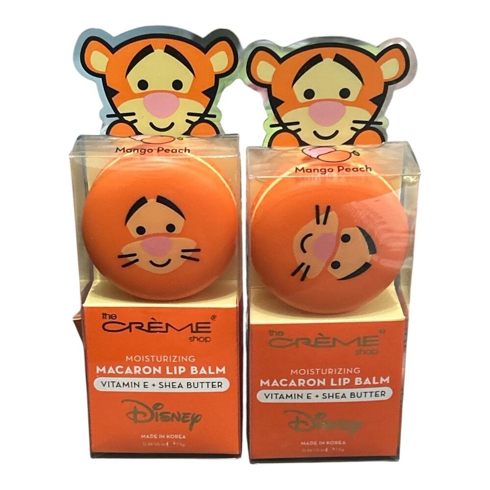 2 Pack The Crème Shop x Disney Tigger Mango Peach Macaron Lip Balm Vitamin E